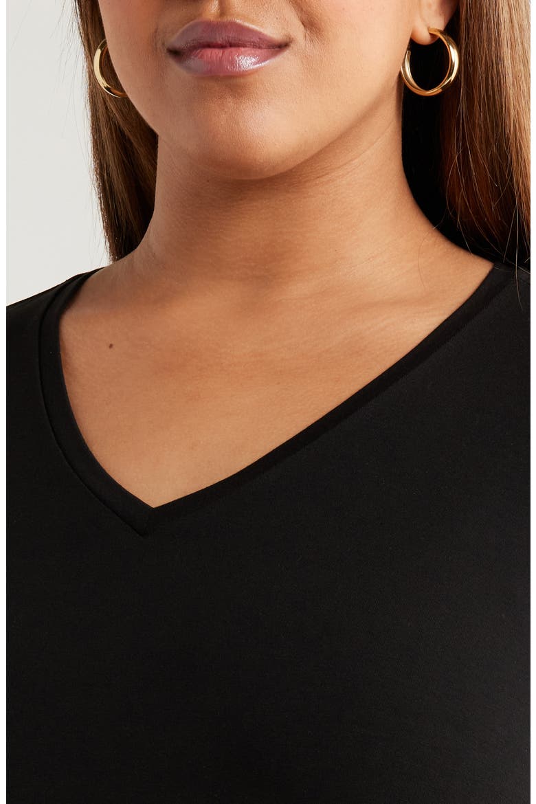 Long Sleeve V-Neck Tunic, Alternate, color, BLACK