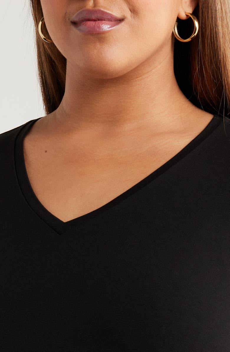 V-Neck Cotton & Tencel<sup>®</sup> Lyocell Blend Sweater