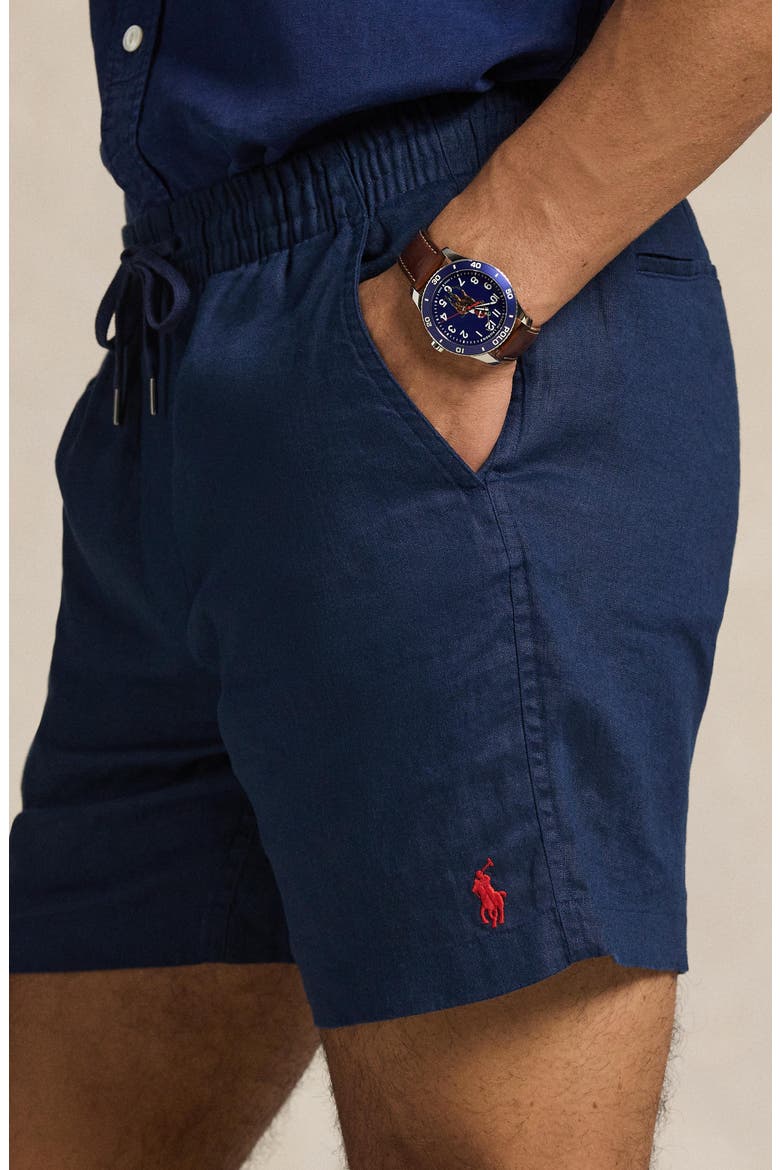 Prepster Linen 6-Inch Shorts, Alternate, color, NEWPORT NAVY