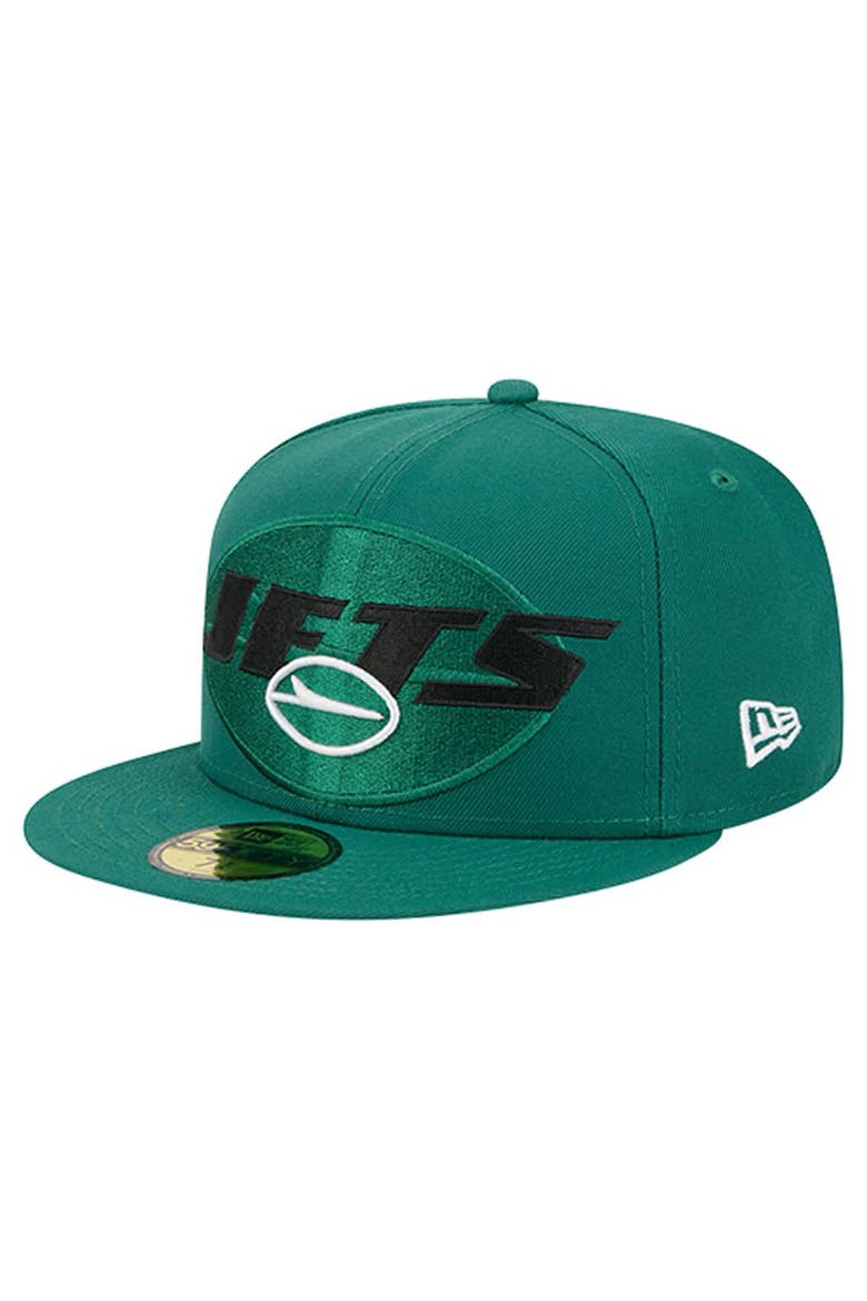 Men's New Era  Green New York Jets Overlap Wordmark 59FIFTY Fitted Hat, Main, color, Green