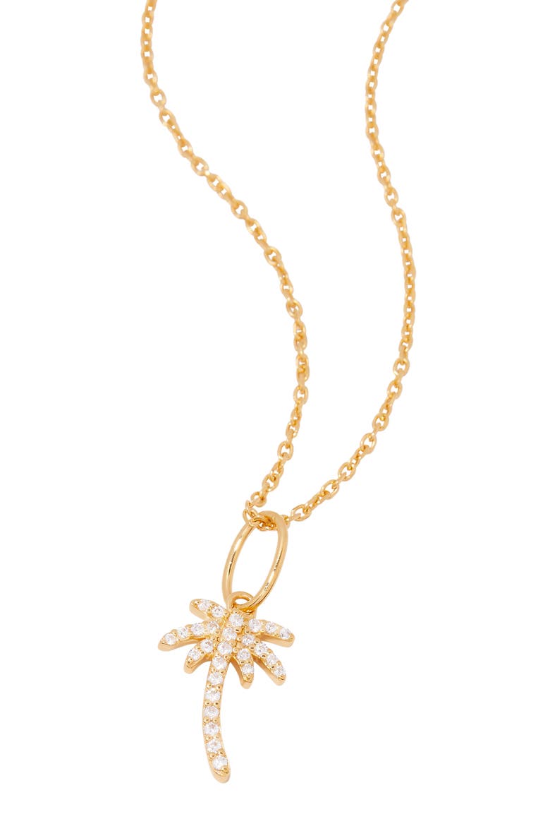 Adeline Palm Tree Pendant Necklace, Alternate, color, GOLD