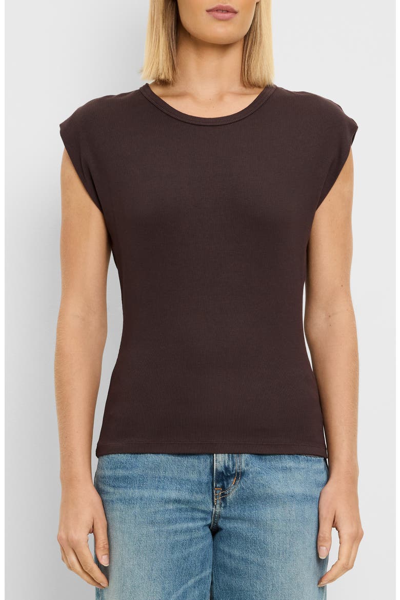 Joni Power Shoulder Rib Top, Main, color, JAVA