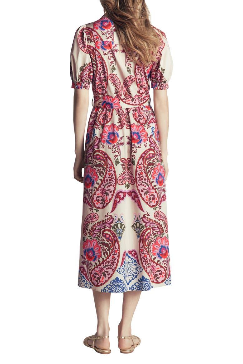 Paisley Belted Midi Dress, Alternate, color, BOHEMIA DREAM