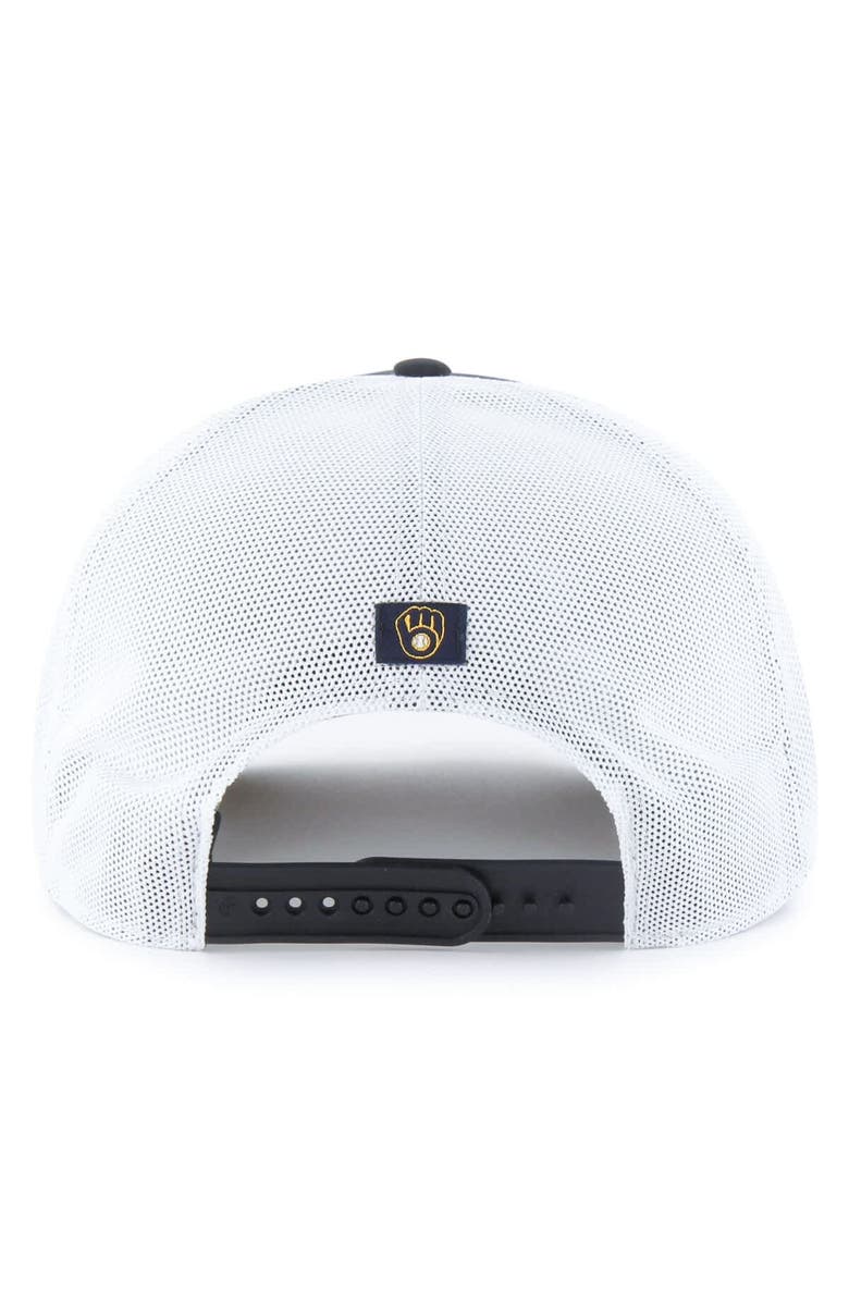 '47 Men's '47 Navy Milwaukee Brewers Brrr Downburst Mesh Hitch Adjustable Hat, Alternate, color, Navy