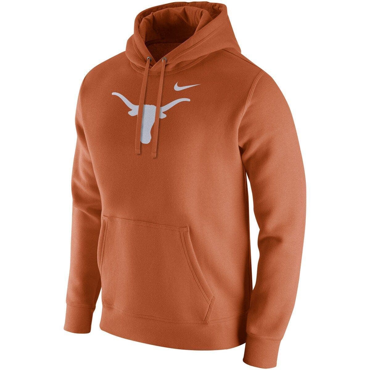 Nike Men's Nike Texas Orange Texas Longhorns Logo Club Fleece Pullover Hoodie, Alternate, color, 
