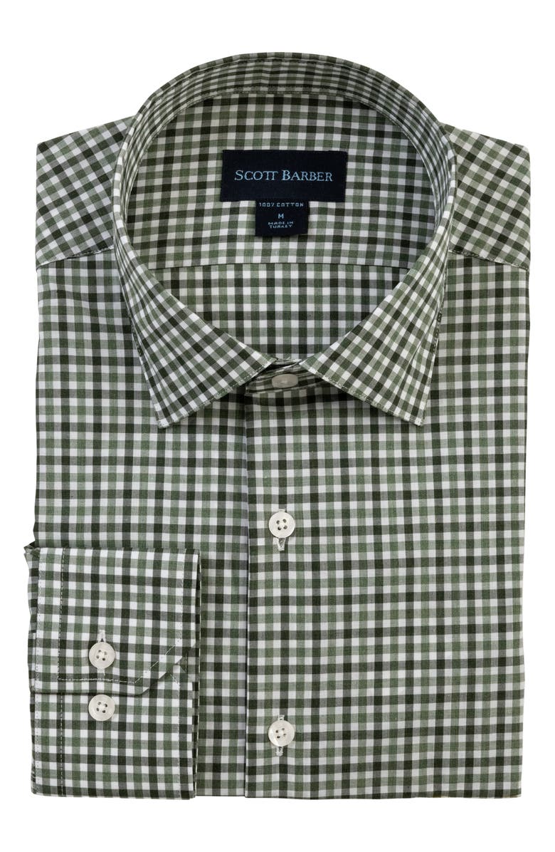Scott Barber Regular Fit Gingham Cotton Button-Up Shirt, Alternate, color, Sage