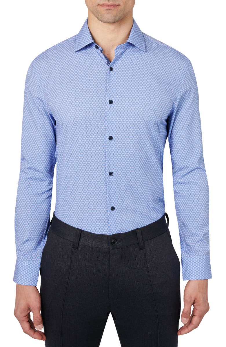 W.R.K Slim Fit Concentric Geo Print Recycled Performance Stretch Dress Shirt, Main, color,