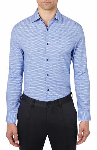 Slim Fit Concentric Geo Print Recycled Performance Stretch Dress Shirt