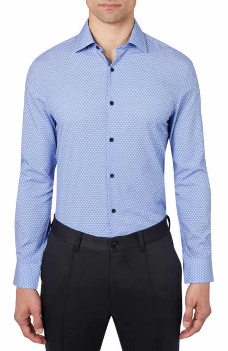 Slim Fit Concentric Geo Print Recycled Performance Stretch Dress Shirt