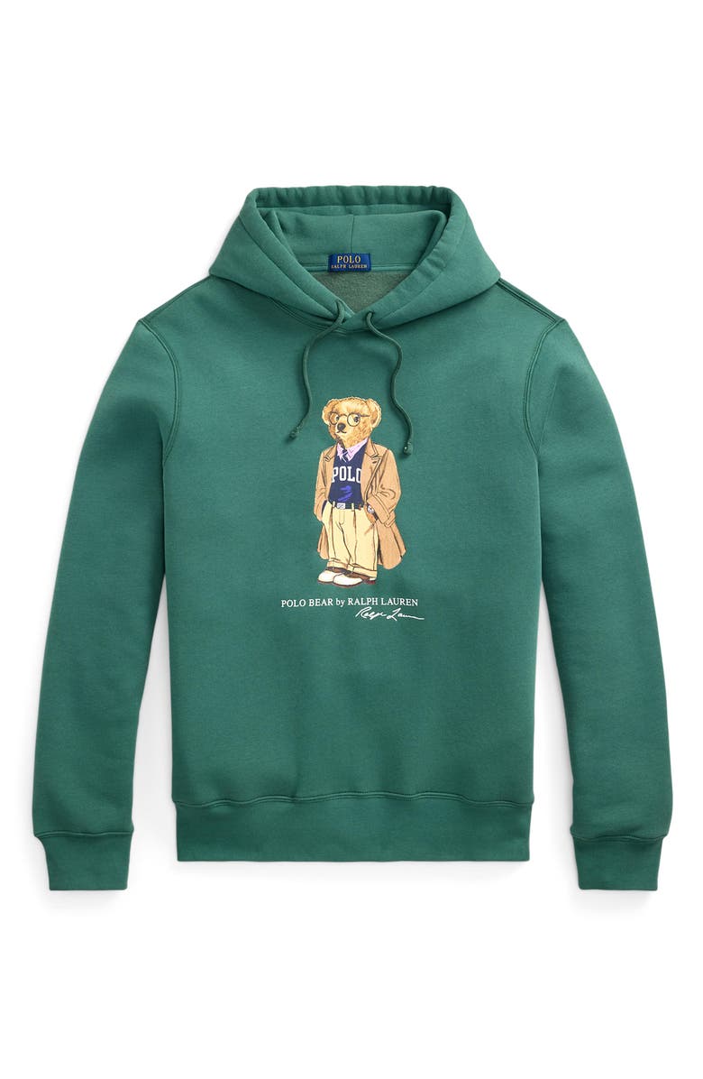 Polo Ralph Lauren Polo Bear Fleece Graphic Hoodie, Alternate, color, Pf25 Washed Forest Hrtg Bear