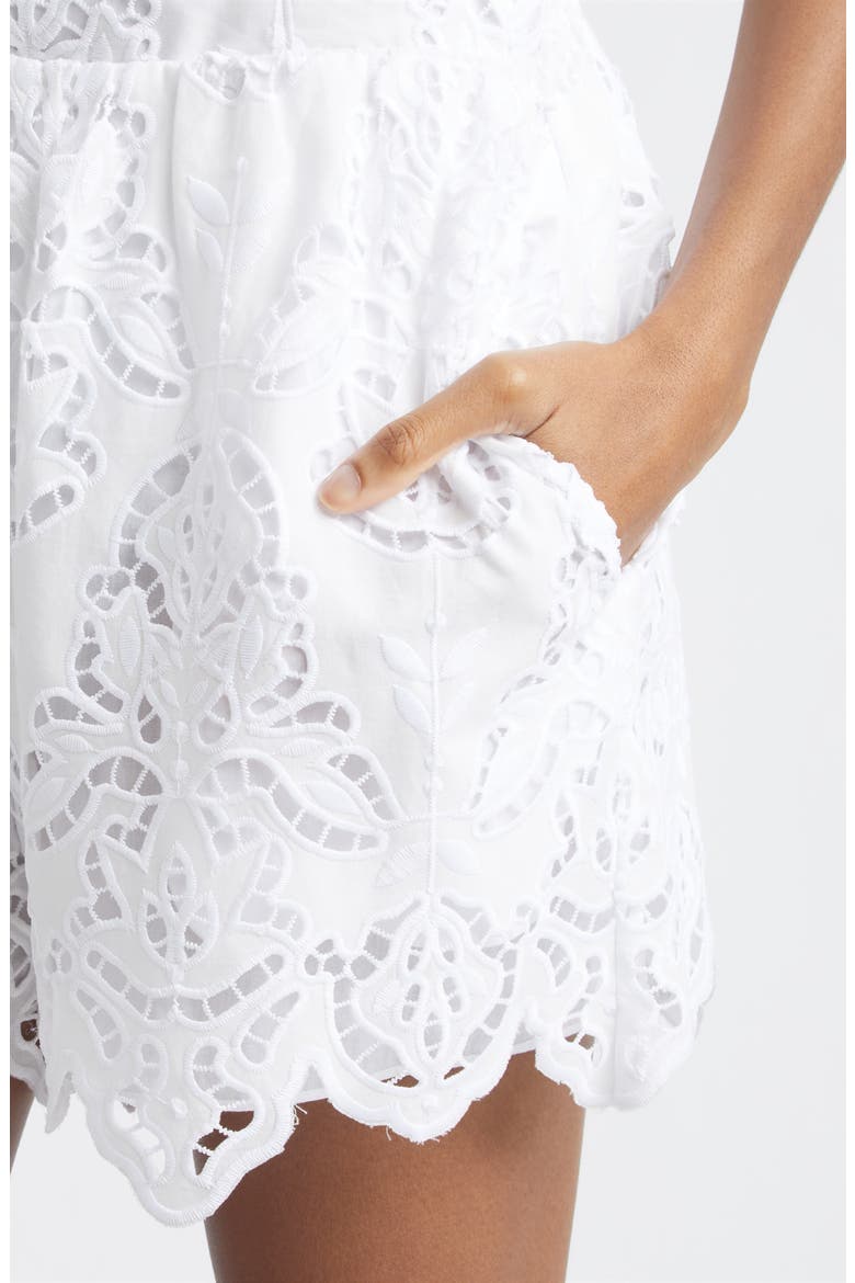Pavlina Eyelet Embroidery Shorts, Alternate, color, OPTIC