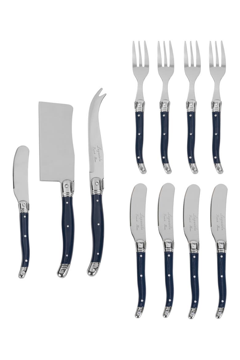 Laguiole Ultimate 11-Piece Assorted Cheese Knives, Main, color, NAVY
