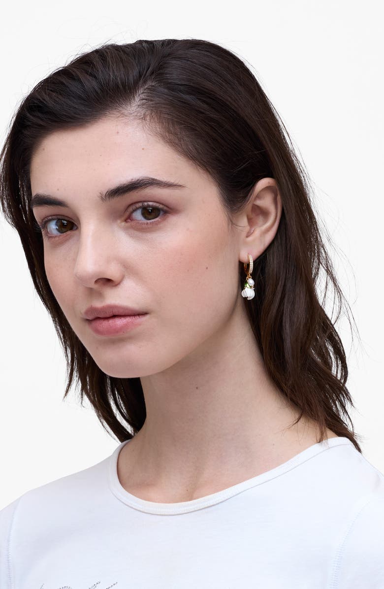 Marc Jacobs Rooted Daisy Drop Hoop Earrings, Alternate, color, Gold/ Multi