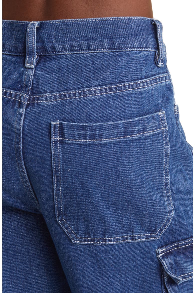 '90s Baggy Nonstretch Cotton Denim Cargo Jeans, Alternate, color, JAMIE BLUE