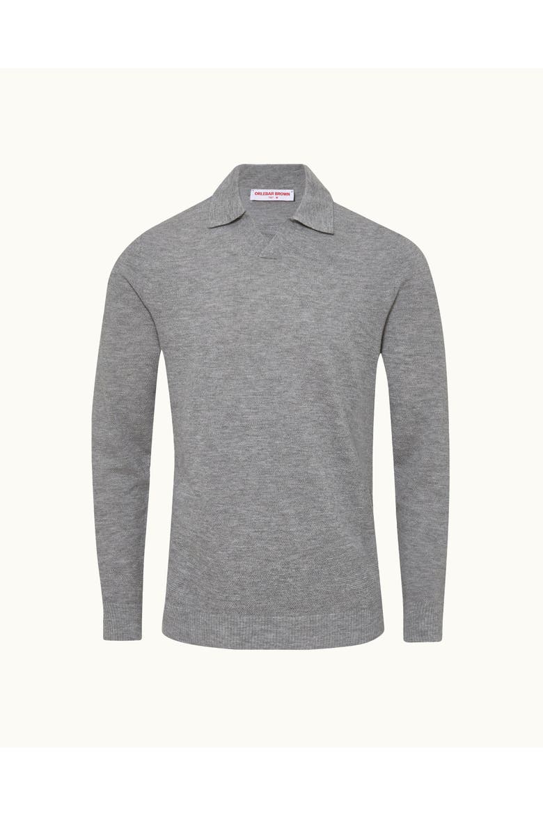 Bresson Cashmere Classic Fit Long Sleeve Polo Shirt, Alternate, color, GREY MELANGE