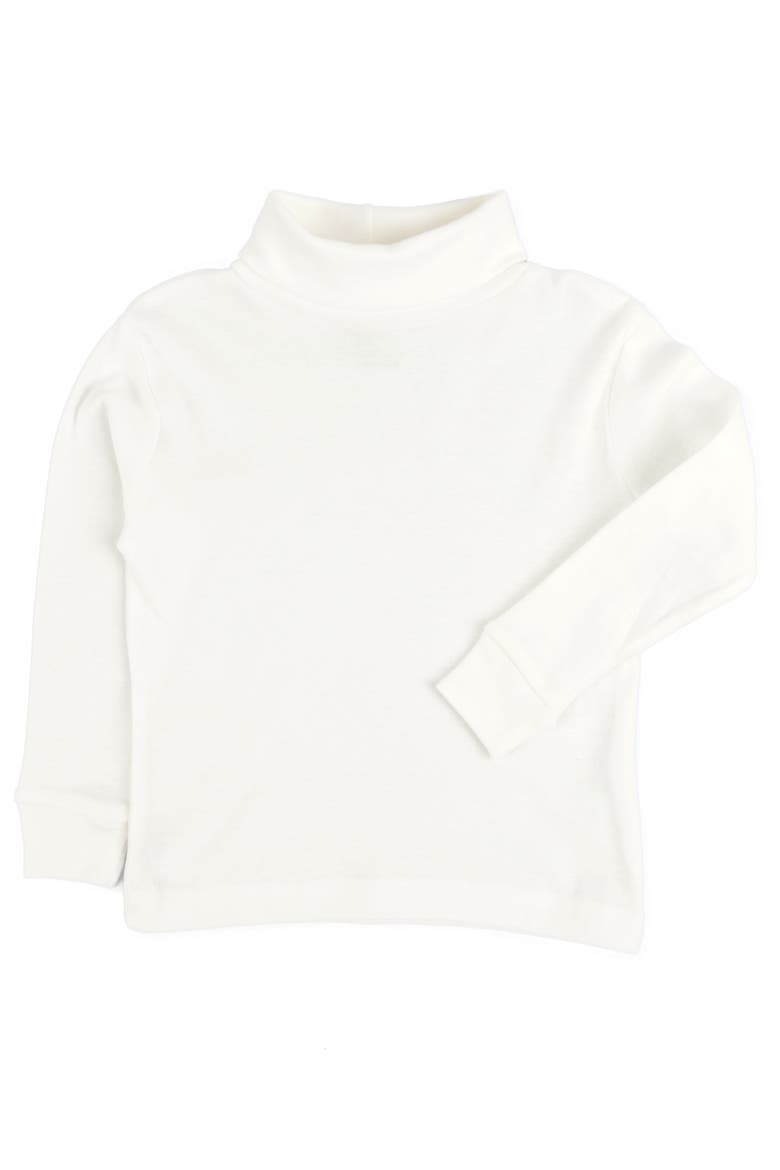 Kids Long Sleeve Cotton Turtleneck Shirt, Alternate, color, Off White