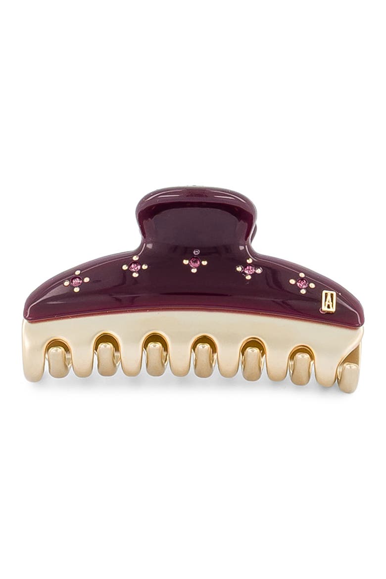 Vendrome Crystal Hair Clip, Alternate, color, BURGUNDY