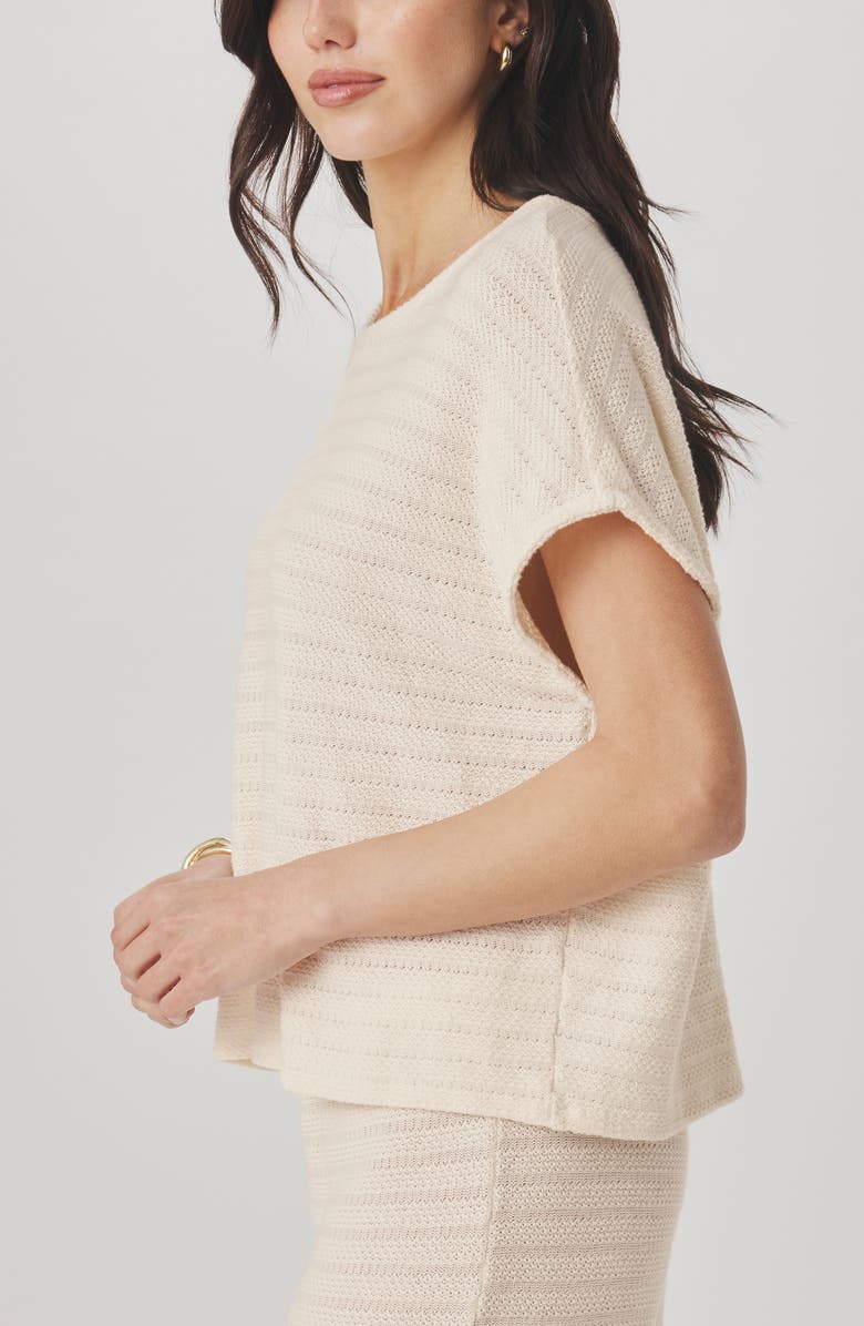 Splendid Marisol Short Sleeve Sweater, Alternate, color, Shell