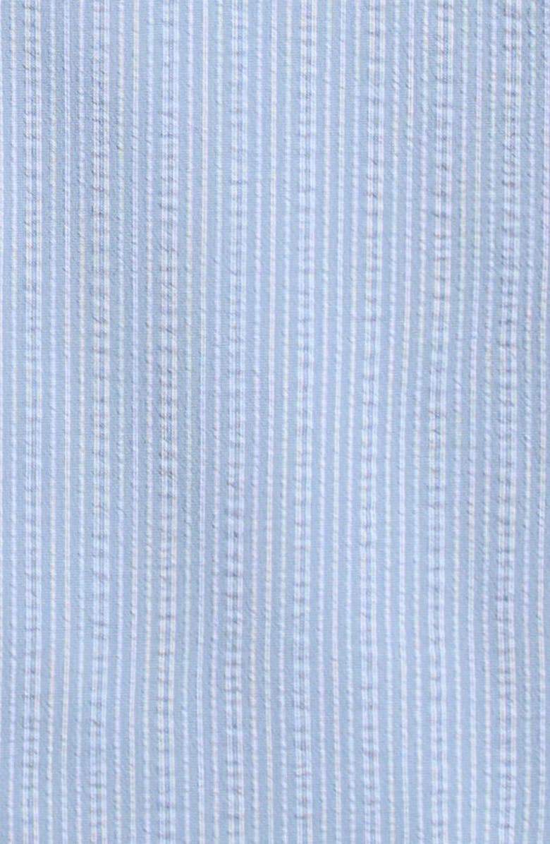 Reiss Kids' Pyrus Stripe Stretch Seersucker Camp Shirt, Alternate, color, Blue