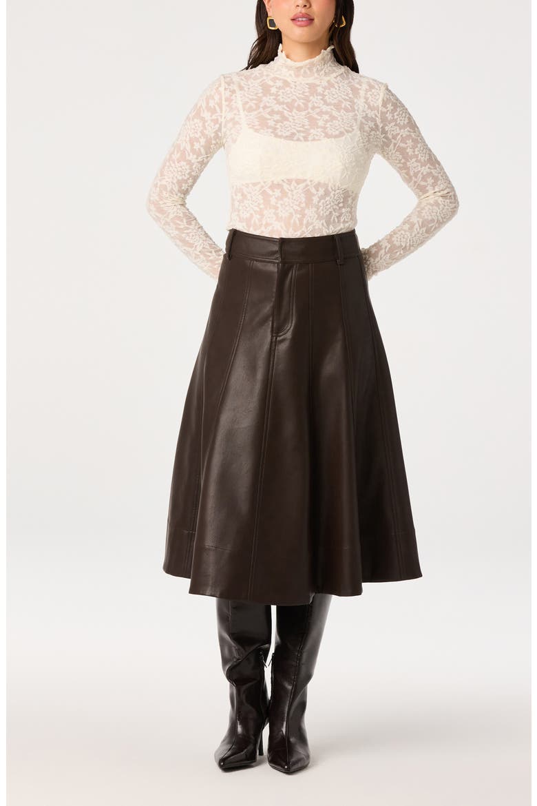 Kyra Mock Neck Lace Top, Alternate, color, IVORY