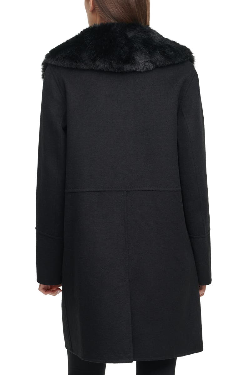 Kenneth Cole New York Wool Blend Coat with Removable Faux Fur Collar, Alternate, color, 