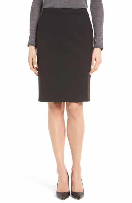 BOSS Vilea Tropical Stretch Wool Pencil Skirt
