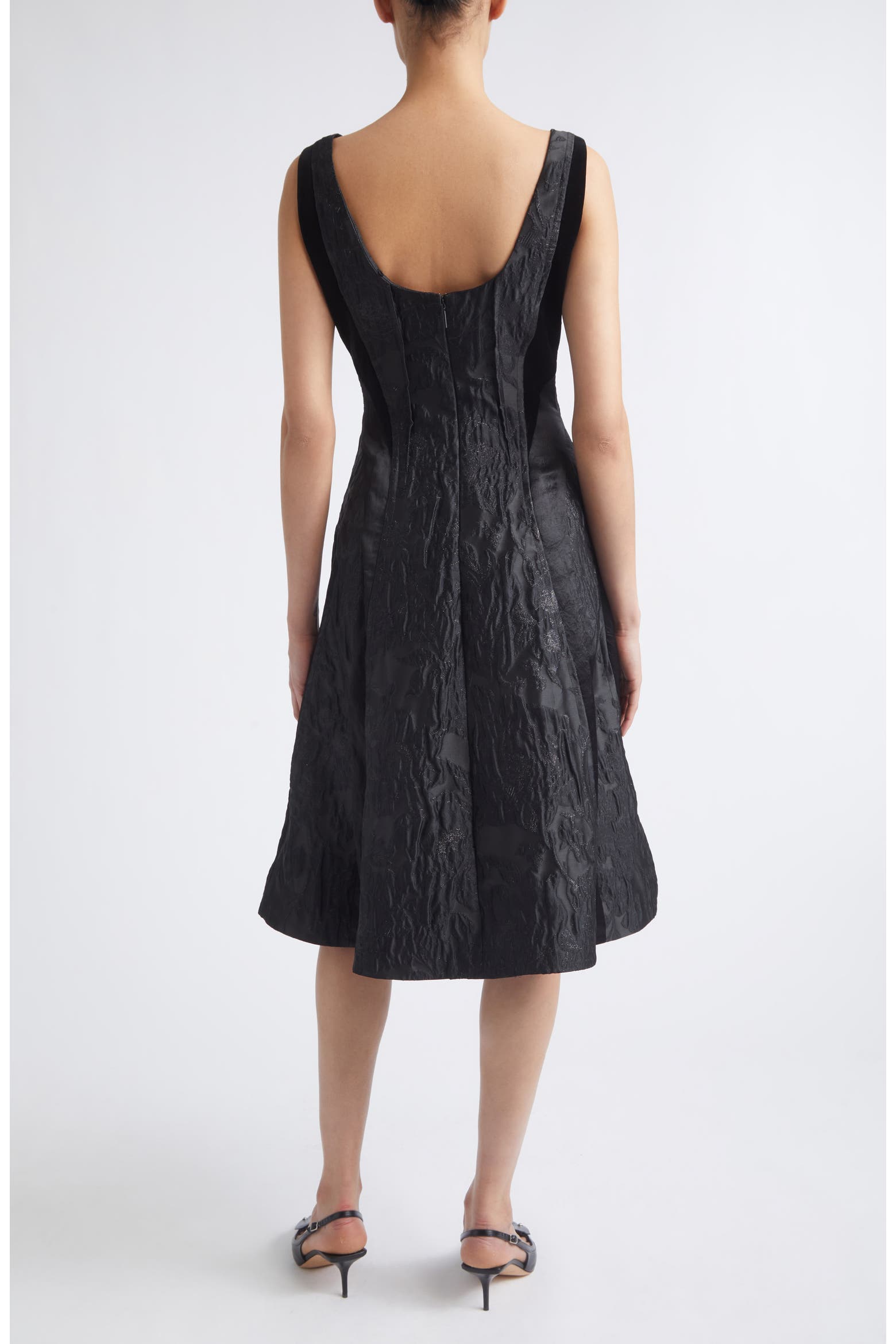 Jason Coloring Jason Wu Collection Mixed Media Fit & Flare Midi Dress (Women) | Nordstrom