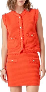 English Factory Fringe Detail Knit Vest
