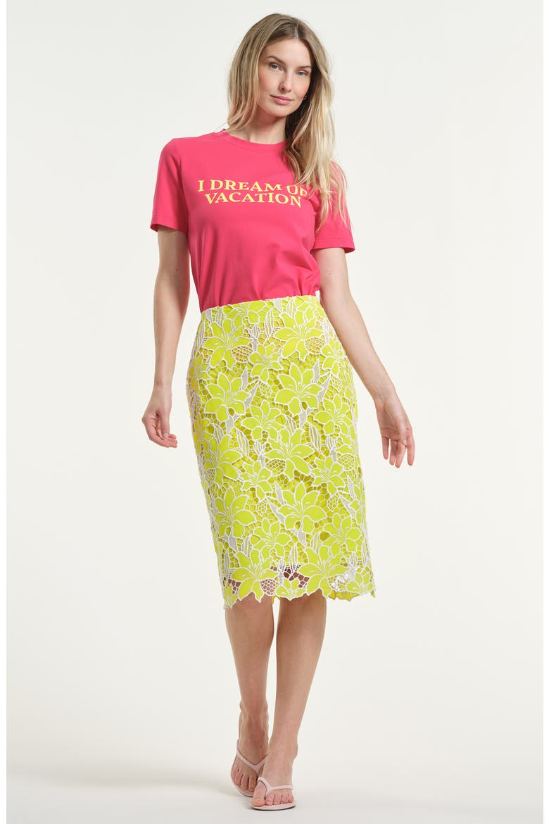 Floral Embroidered Eyelet Skirt, Alternate, color, LIME