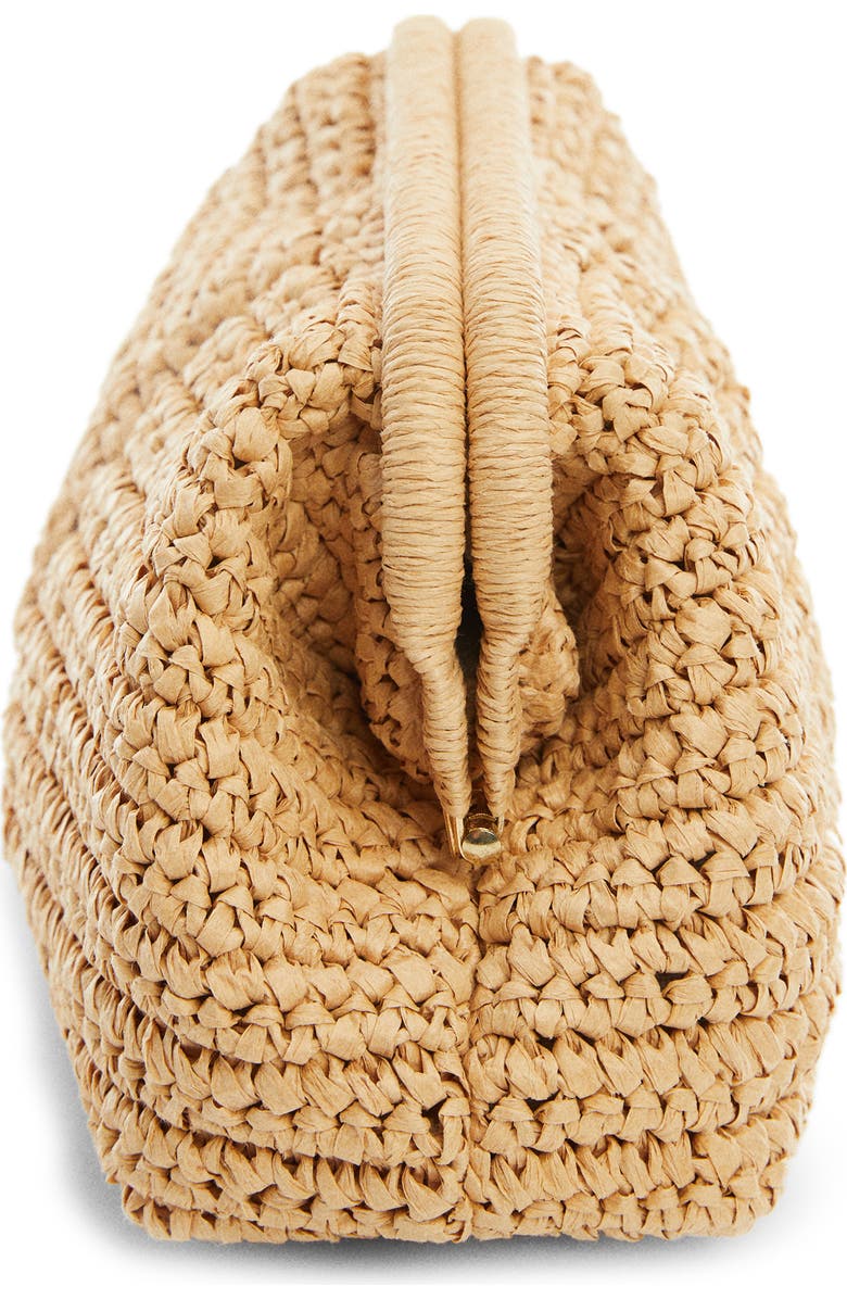 MANGO Amalfi Crochet Straw Clutch, Alternate, color,