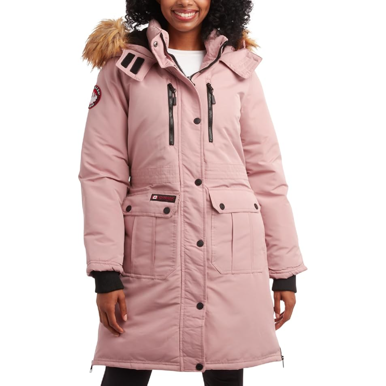 Canada Weather Gear Long Winter Jacket In Pink