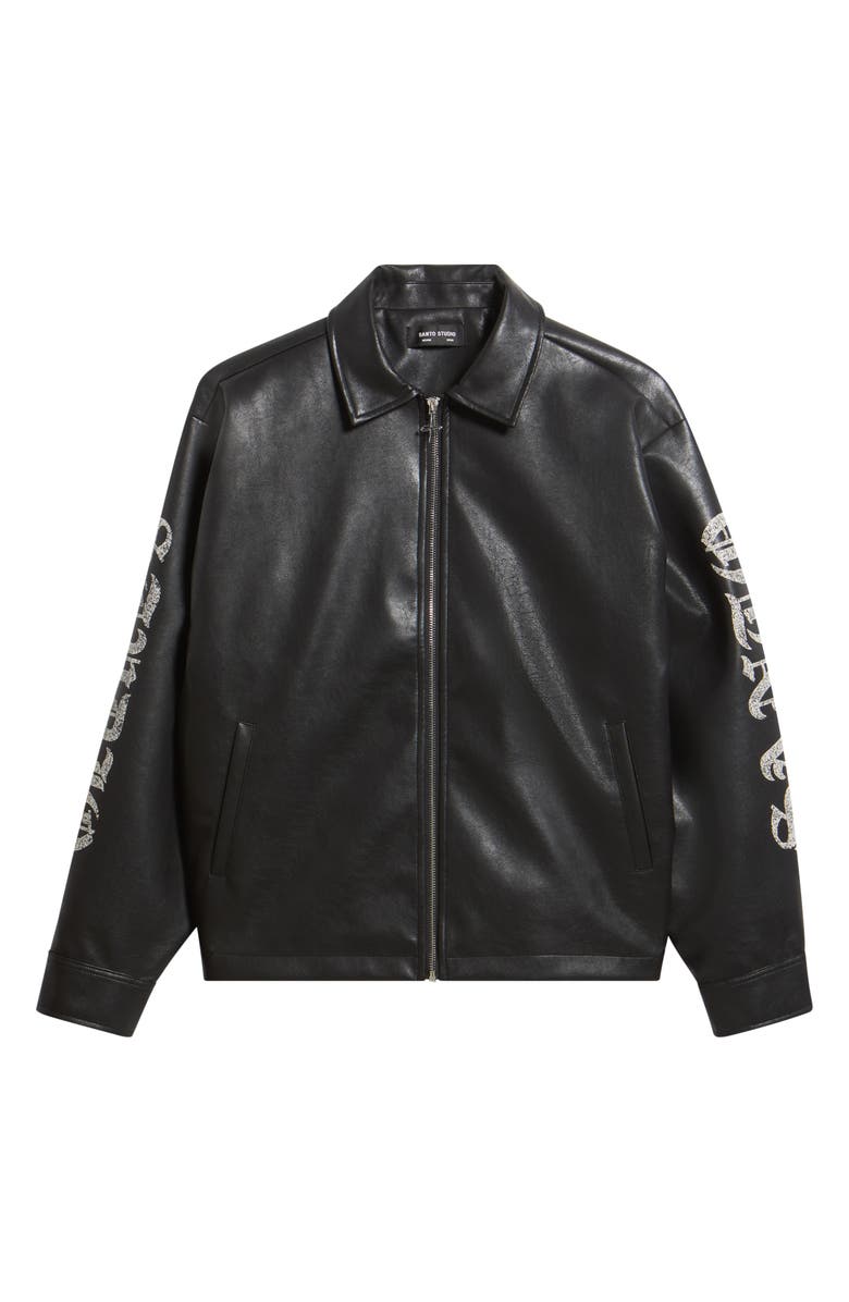 SANTO STUDIO Faux Leather Jacket, Alternate, color, Black Fade