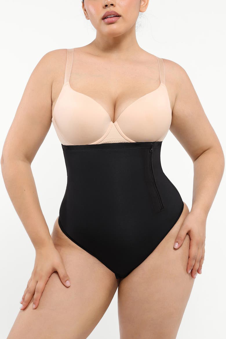 Side Zip Shaping Panty, Alternate, color, Jet Black