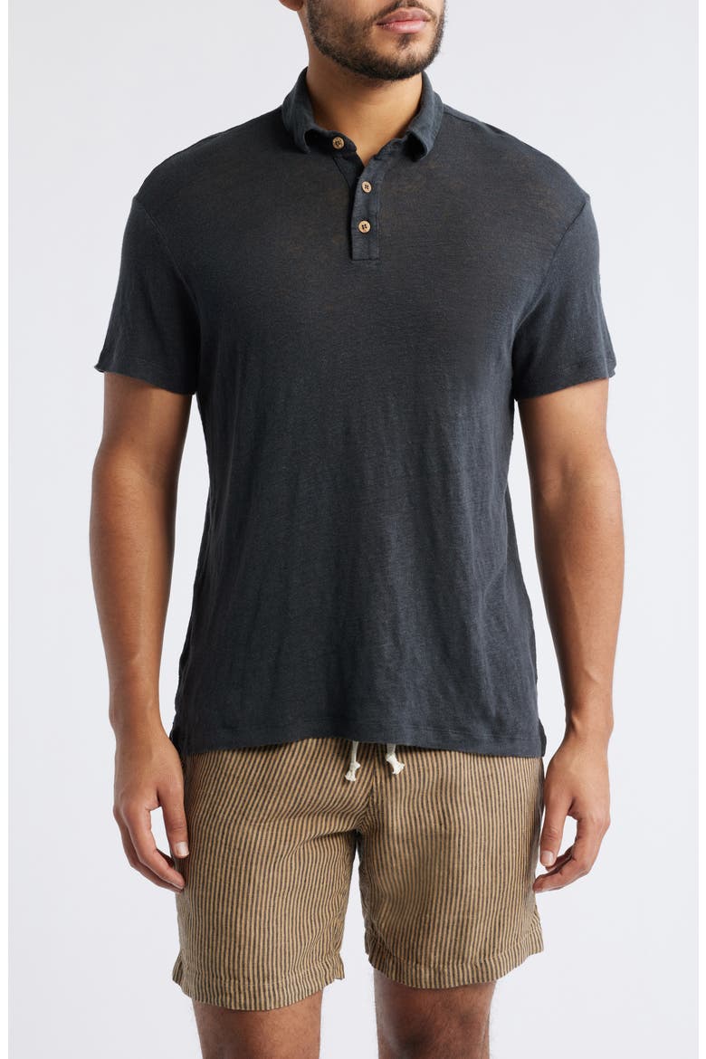 Linen Polo, Main, color, NIGHT