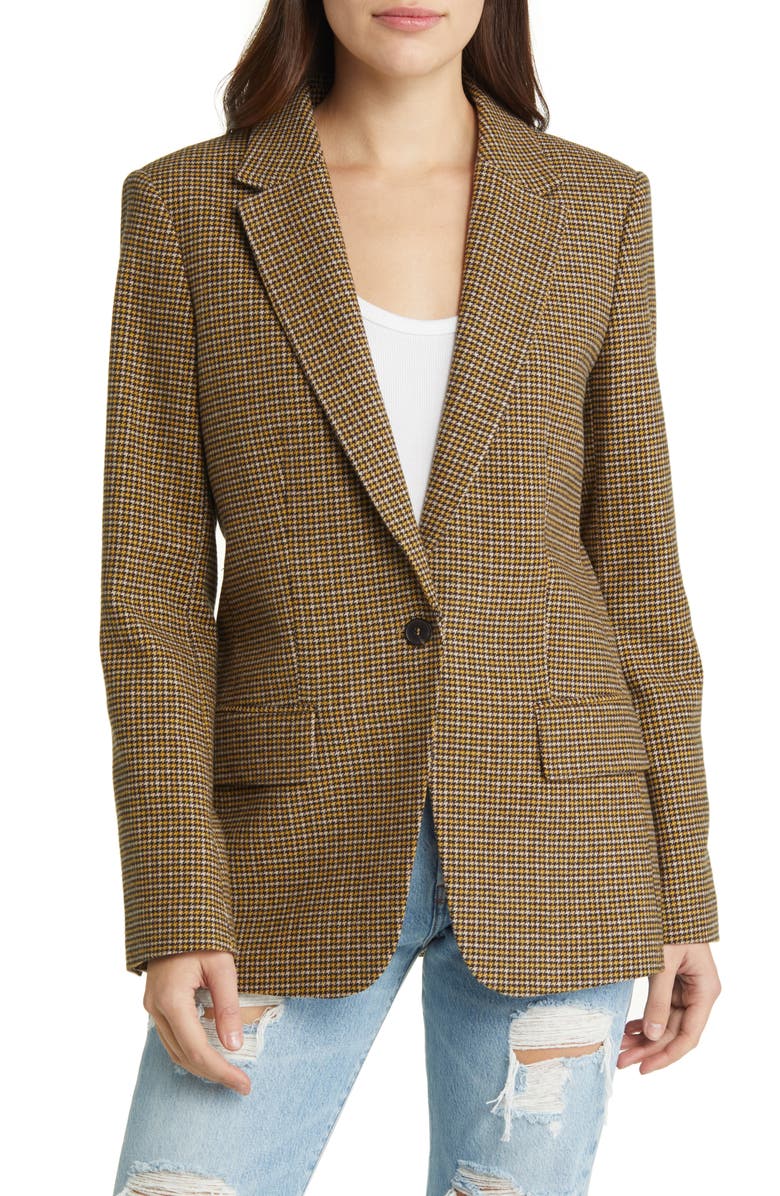 FRAME '70s Houndstooth Wool Blend Blazer, Alternate, color,