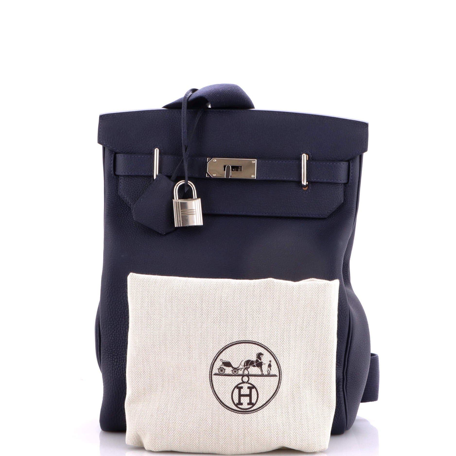 Pre-Owned Hermes Hac a Dos Backpack Togo GM, Alternate, color, Bleu Nuit