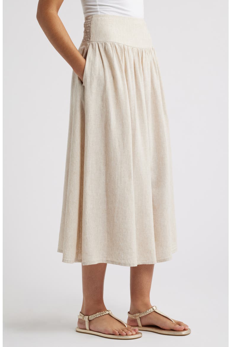 Linen Blend Skirt, Alternate, color, FLAX