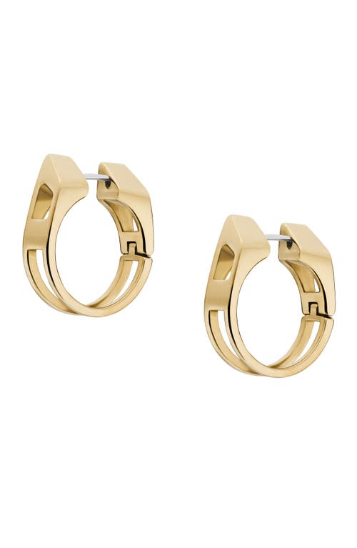 DIESEL® D Logo Hoop Earrings in Gold at Nordstrom