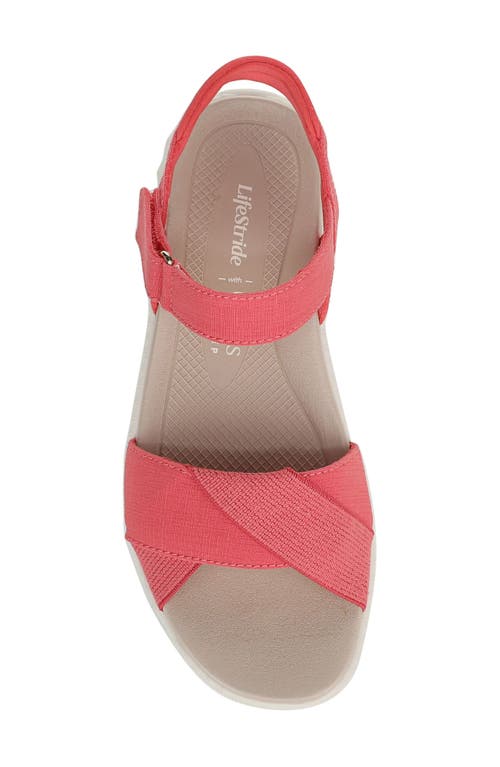 Bzees Lane Sandal In Coral Fabric