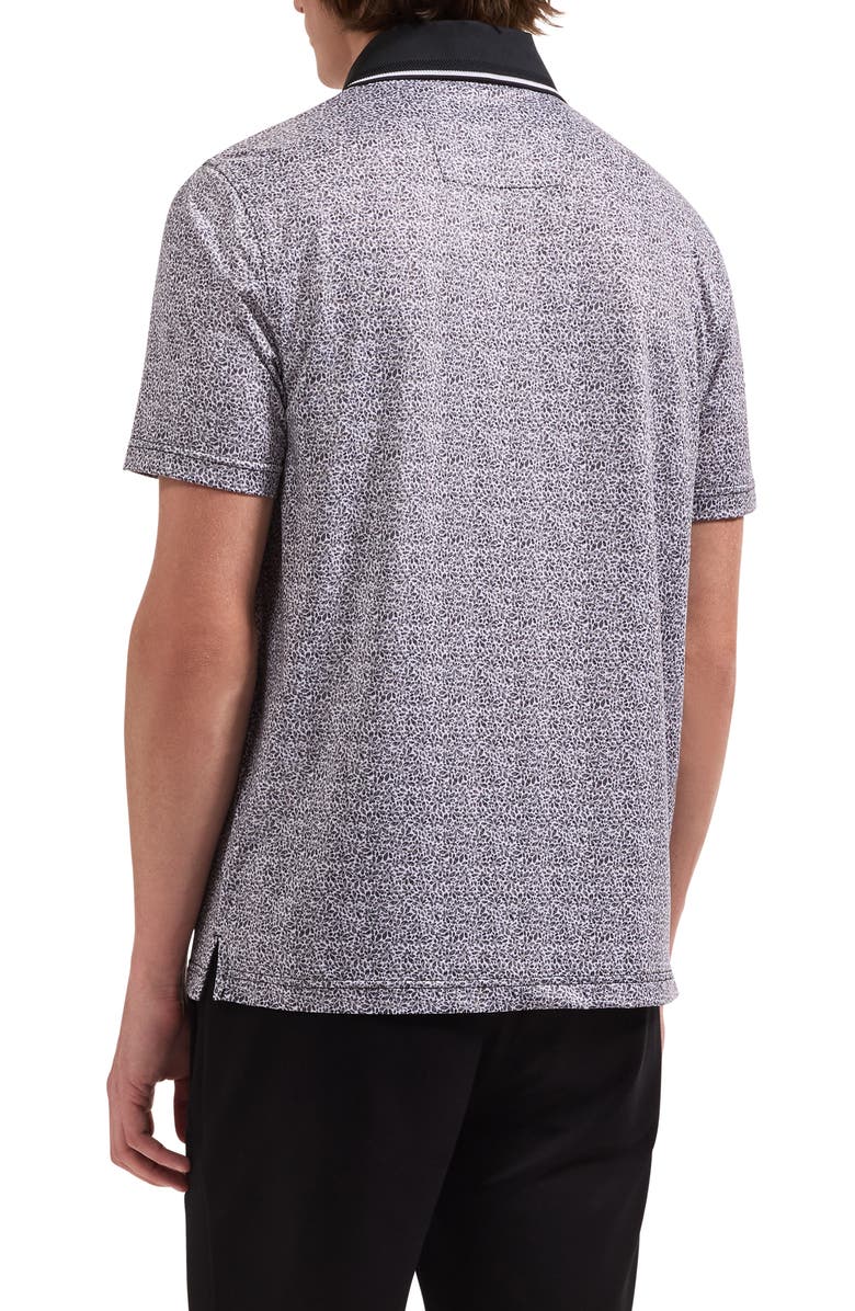 Bugatchi Performance Floral Polo, Alternate, color, Black