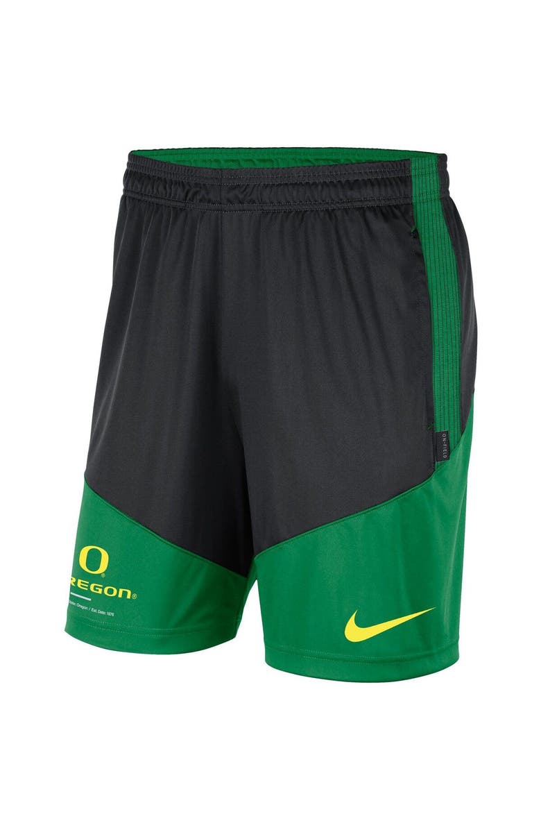 Nike Men's Nike Black/Green Oregon Ducks Team Performance Knit Shorts, Alternate, color, 
