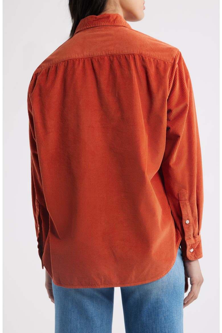 Eileen Relaxed Cotton Corduroy Button-Up Shirt, Alternate, color, VINTAGE APRICOT