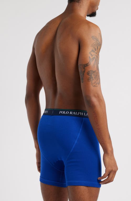 Polo Ralph Lauren Classic Fit Performance Cotton Boxer Briefs In Boy Strpe/blrd Green/rgby Royl