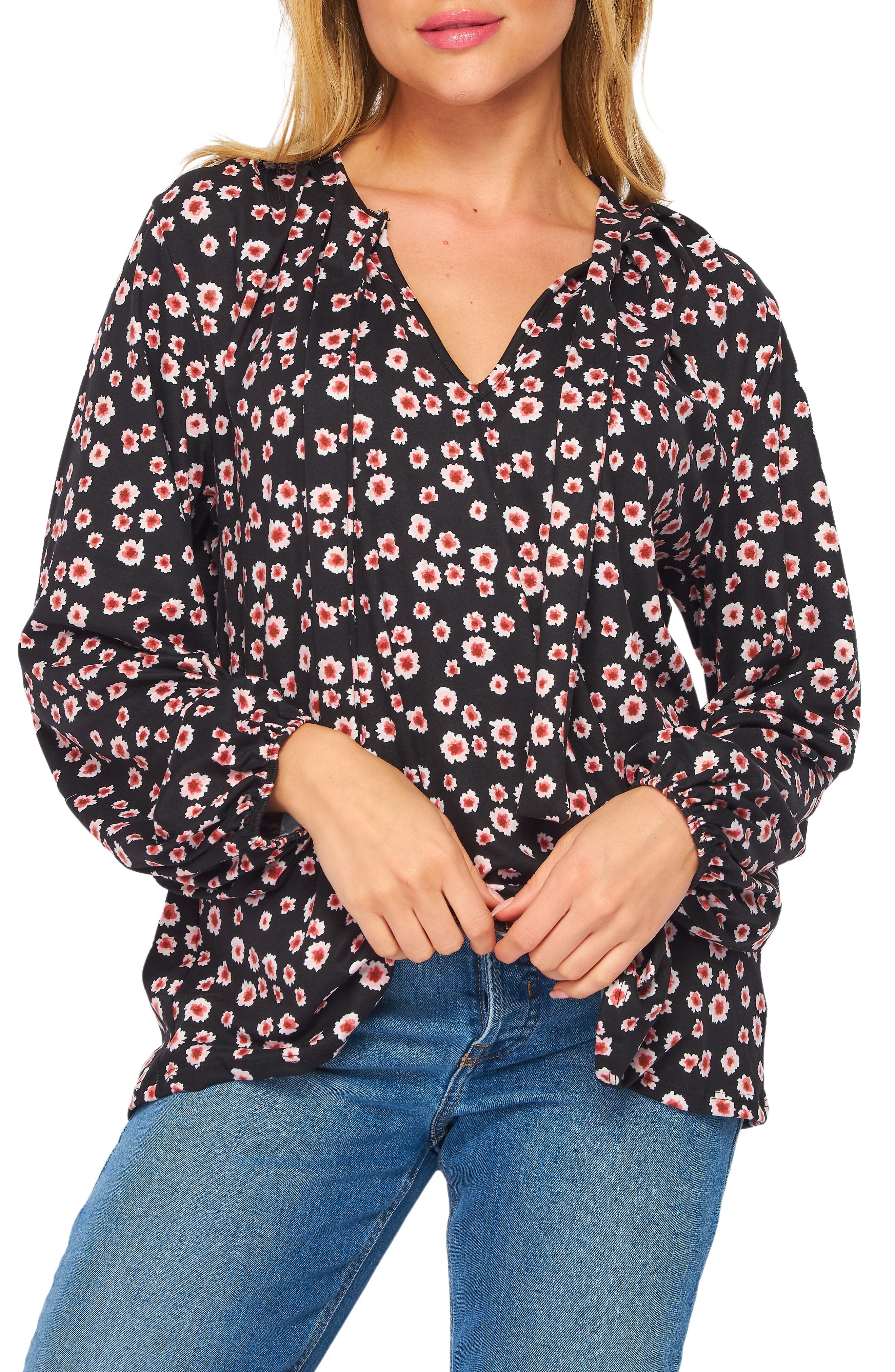 BLUEGREY Poet Tie Front Long Sleeve Top