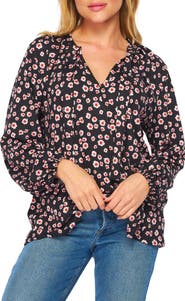 BLUEGREY Poet Tie Front Long Sleeve Top