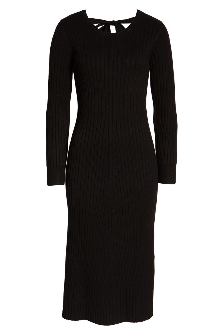 x BFF Hollie Long Sleeve Sweater Dress, Alternate, color, BLACK