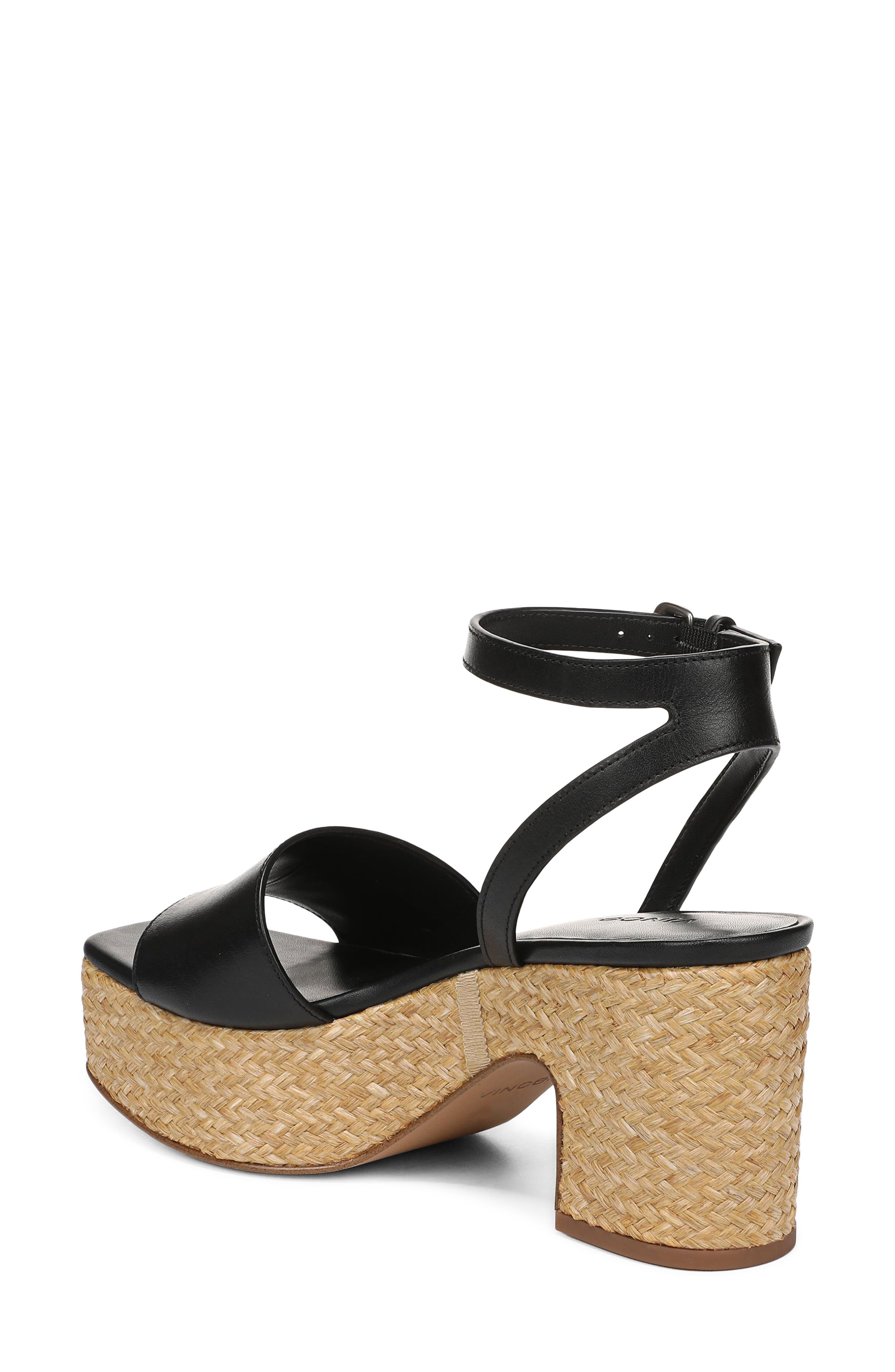 Vince Castella Ankle Strap Platform Sandal, Alternate, color, Black