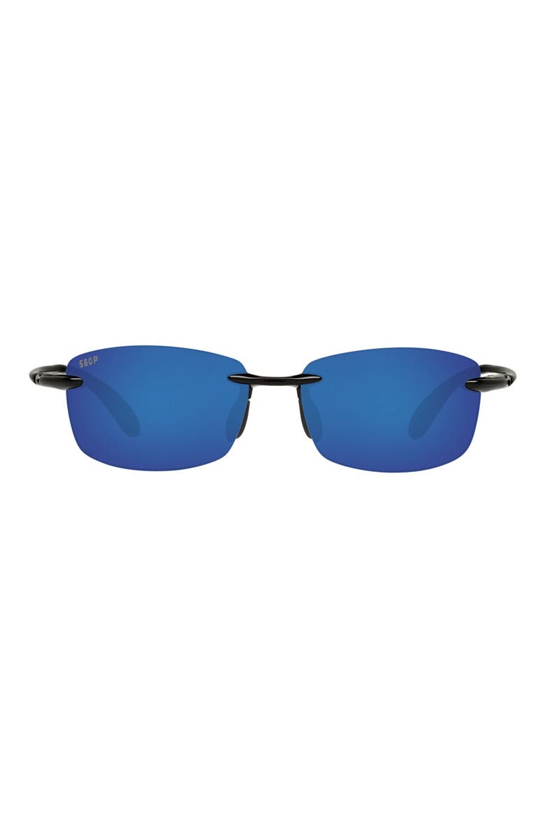 60mm Polarized Sunglasses, Main, color, BLACK