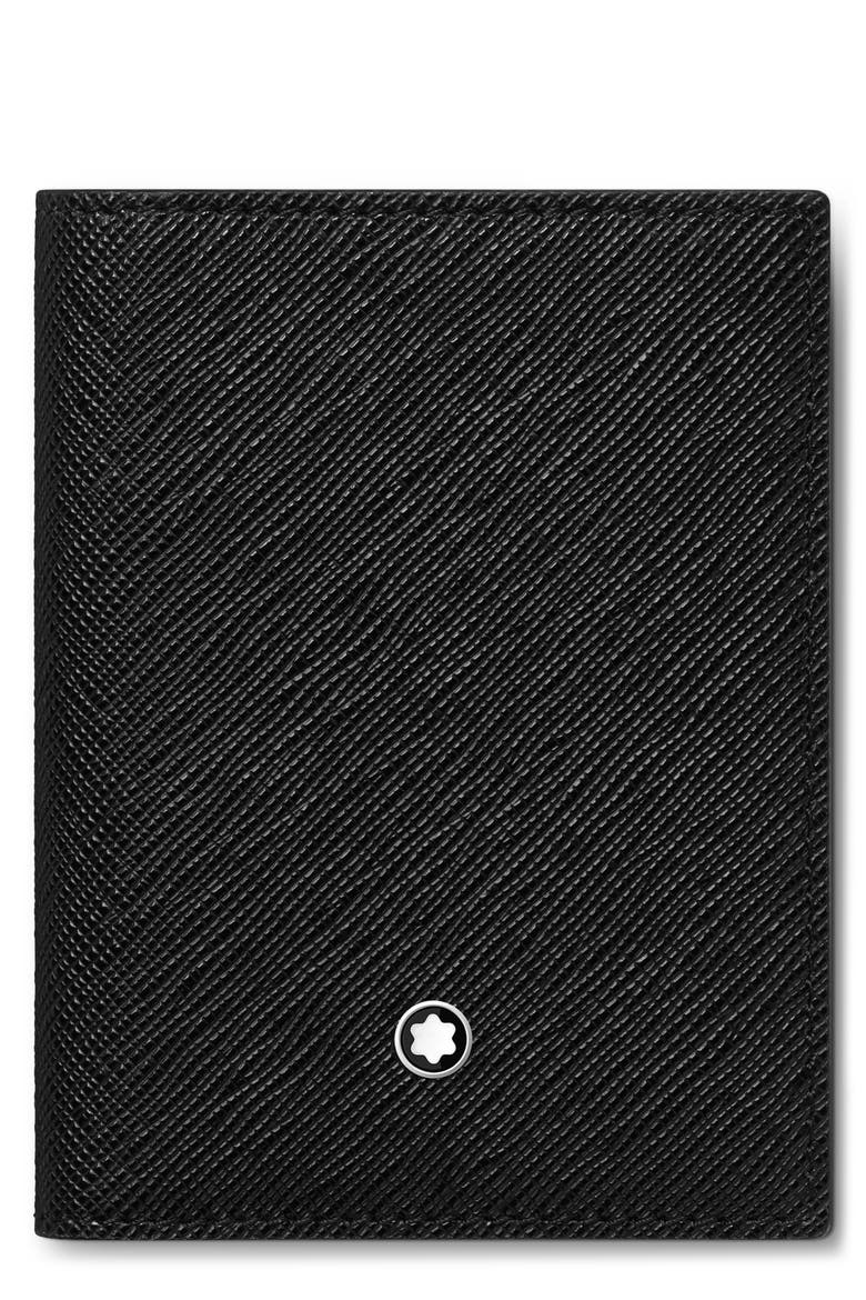 Sartorial Leather Bifold Card Holder, Main, color, BLACK