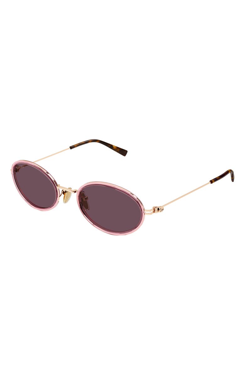 Gucci 52mm Panthos Sunglasses, Alternate, color, Pink